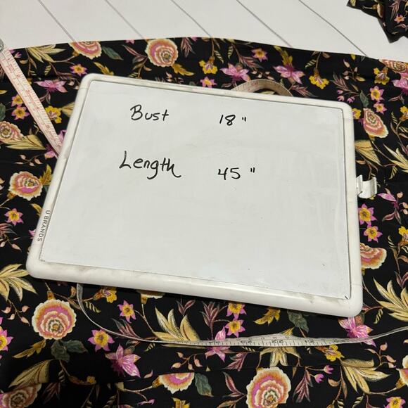 Loft NWT Black Floral Long Modest Spring Summer Sheath Dress Women’s 8 Prtite - Picture 4 of 4